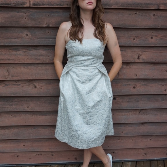 Vintage LORD & TAYLOR Mini Dress - Silver - Picture 7 of 10